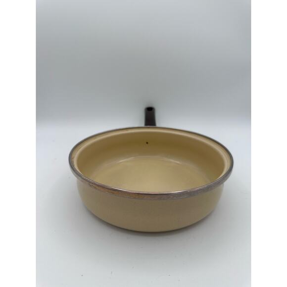 Vintage Pfaltzgraff 7" Metal Skillet Fry Pan Village Brown and Tan Made in USA - Picture 3 of 9